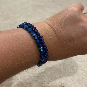 Set of 2 Alex and Ani blue beaded bracelets